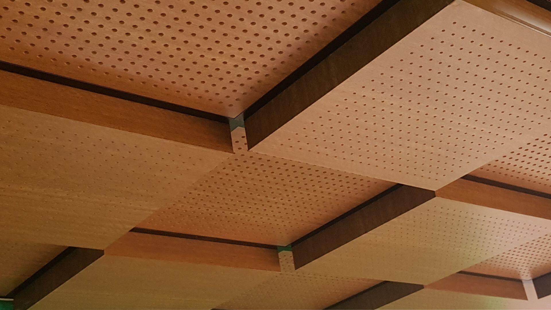 3D Darker Wood Stepped - 3D Ceiling Tiles