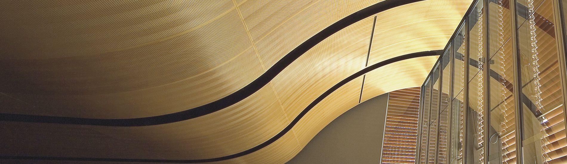SUPACOUSTIC Curved Perforated Acoustic Ceiling Panels Enhance Restoration of Heritage Building