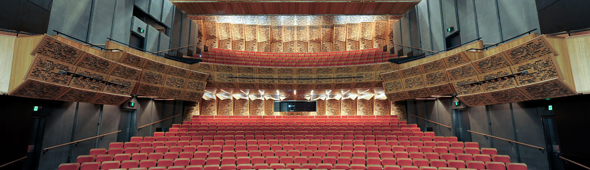 Custom Pattern and Twisted SUPACOUSTIC Acoustic Panels Throughout Multi Award Winning Performing Arts Centre