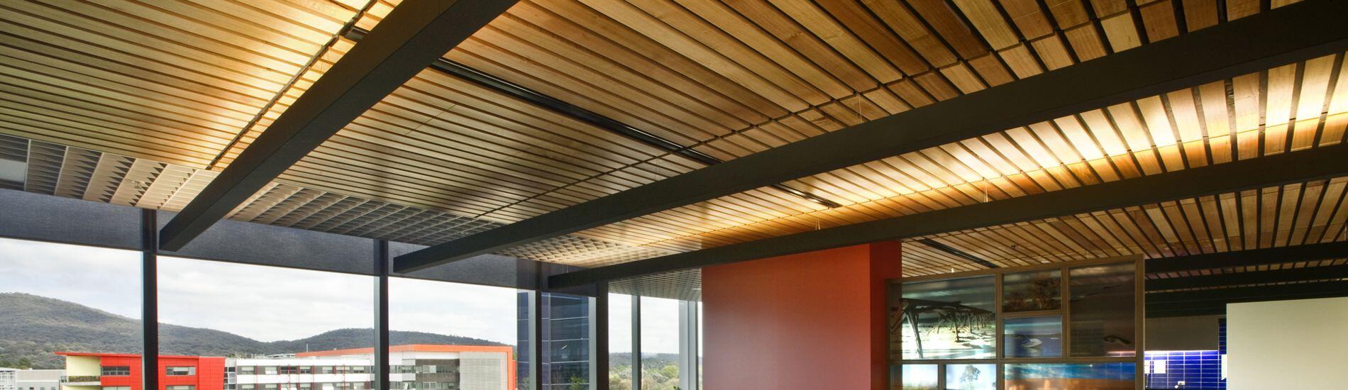 SUPASLAT Slatted Ceiling Panels with Acoustic Insulation for office fit-out