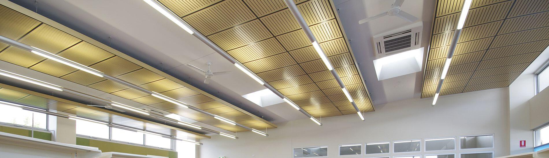 SUPATILE Ceiling Tiles Solve Noise Reverberation and Create Aesthetics in School Library
